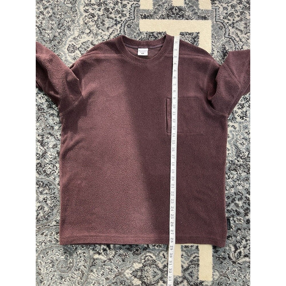 Vintage Mens Y2K Columbia Fleece Crewneck Sweatshirt Size Medium Maroon - Picture 6 of 9